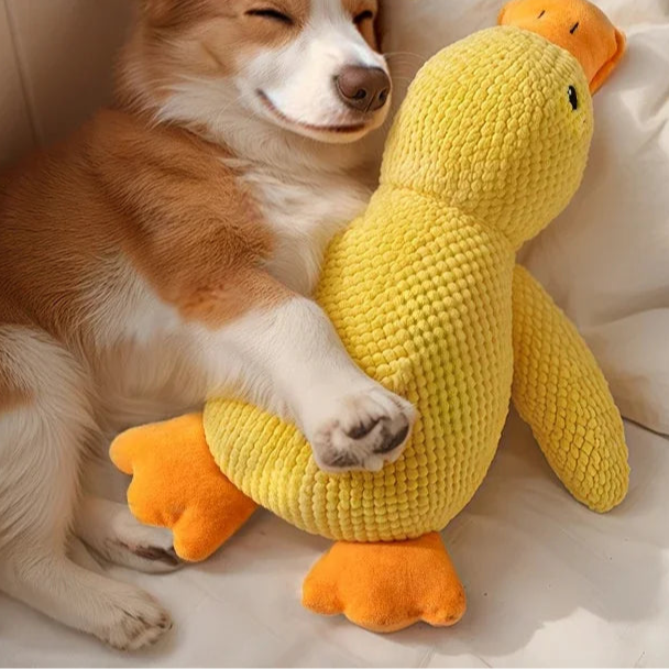 Juguete de peluche para perro con forma de pato durmiendo