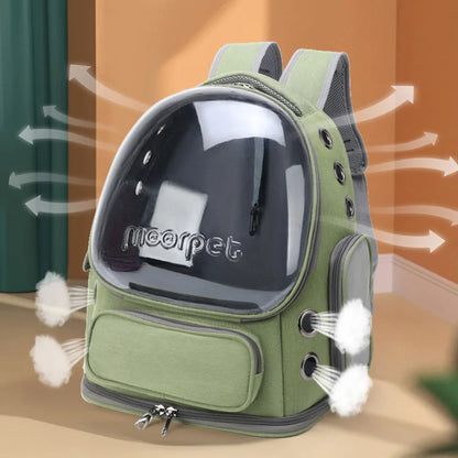Mochila transparente para transportar gatos