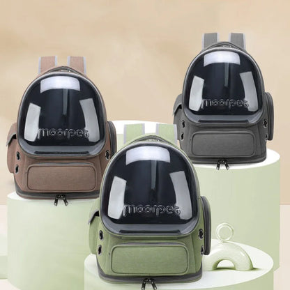 Mochila transparente para transportar gatos