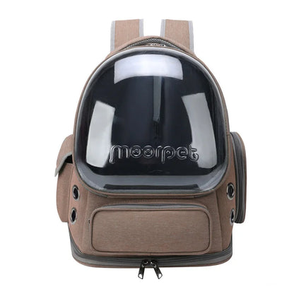 Mochila transparente para transportar gatos